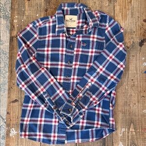 Hollister Navy and Red Plaid Shirt